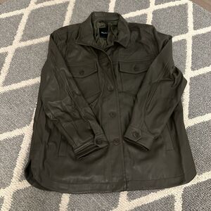 Madewell Vegan Leather Chore Jacket sz L New!!! Dried Olive